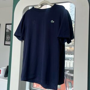 Lacoste x Roland Garros Navy Short-Sleeve Crewneck T-Shirt with Croc Logo